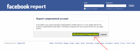 facebook report compromised