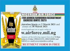 Nigerian Airforce Recruitment 2021 - www.airforce.mil.ng - Solutionlogins